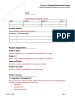 Document Management Distribution List: (Sample) Project Finalisation Report