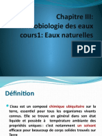 Chapitre III: Microbiologie Des Eaux Cours1: Eaux Naturelles