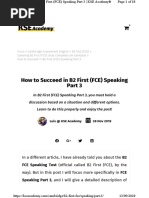 How To Succeed in B2 First (FCE) Speaking