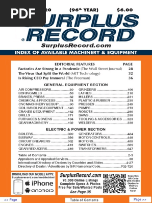 October 2020 Surplus Record Machinery Equipment Directory Electric Motor Drill