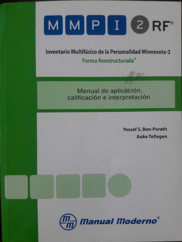 Manual de Aplicacion e Interpretacion Mmpi-2rf PDF | PDF