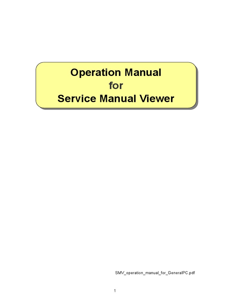 Operation Manual Service Manual Viewer | Download Free PDF | Computer