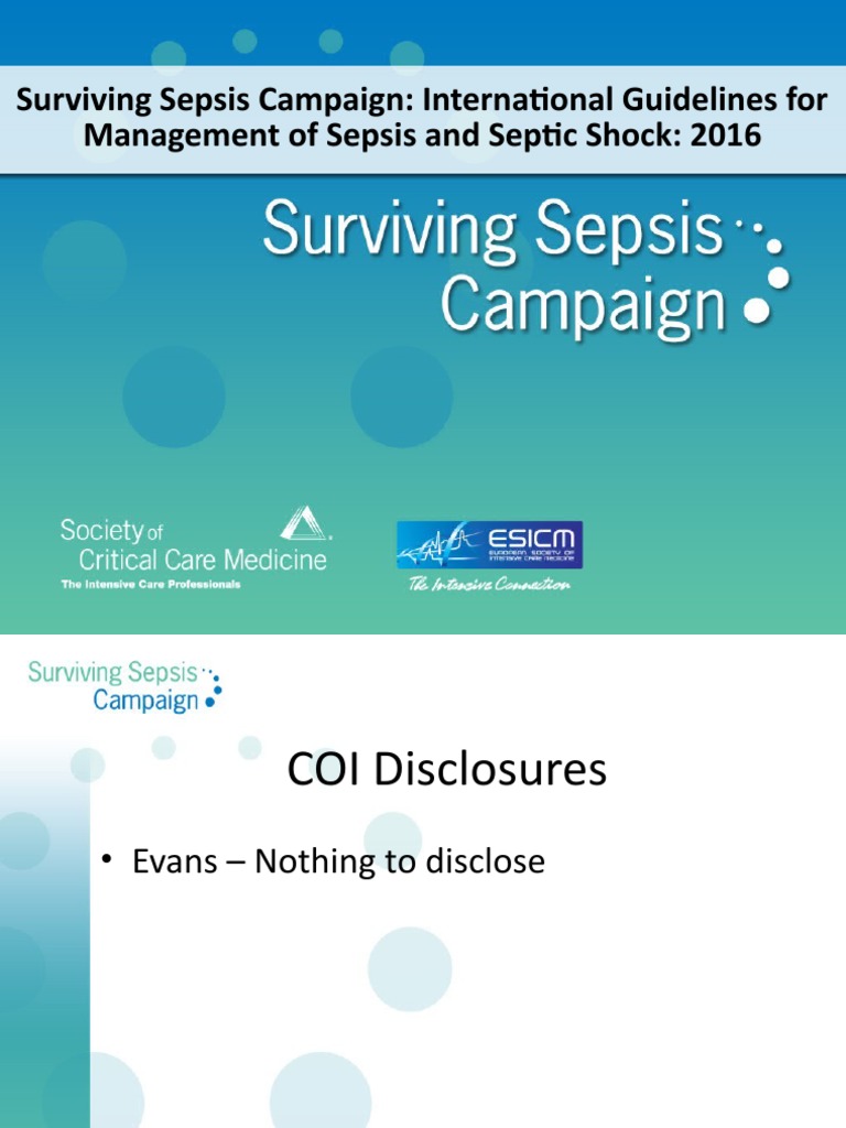 2016 Sepsis Management Guidelines | PDF | Sepsis | Shock (Circulatory)