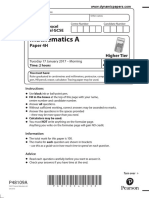 Mathematics A: Paper 4H Higher Tier