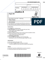 Mathematics A: Paper 4H Higher Tier