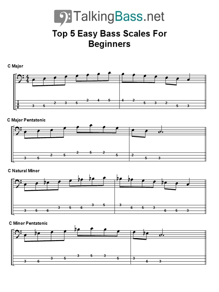 Top 5 Easy Bass Scales PDF Entretenimiento (general)