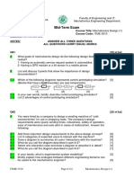 Mechatronics Design 1 Mid Term Exam 2010-2011 PDF