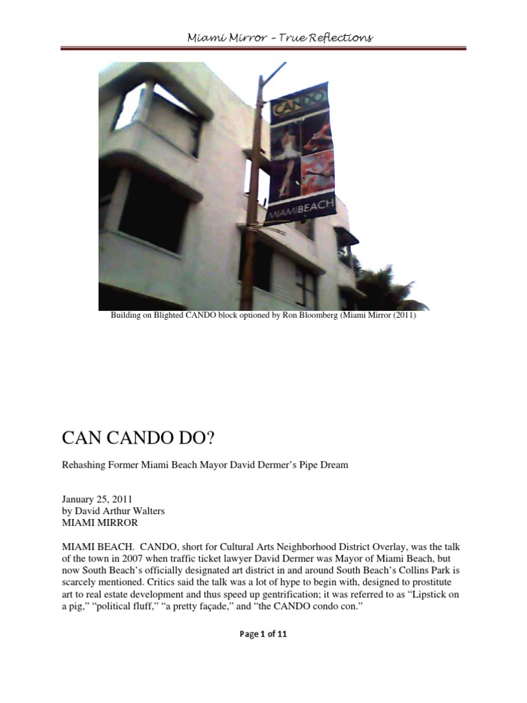 Miami Beach CANDO Gentrification Debate | PDF | Miami | Affordable Housing
