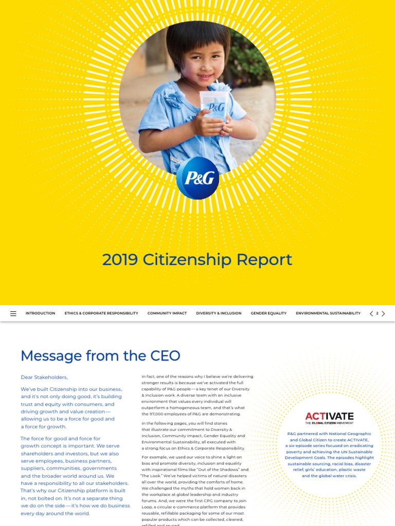 Citizenship Report 2019 Full Updated PDF | PDF | Corporate Social ...