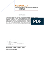 Certificacion Laboral Nuevo AMANECER CAMPESTRE