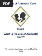 Review of Antenatal Care: Esmoe