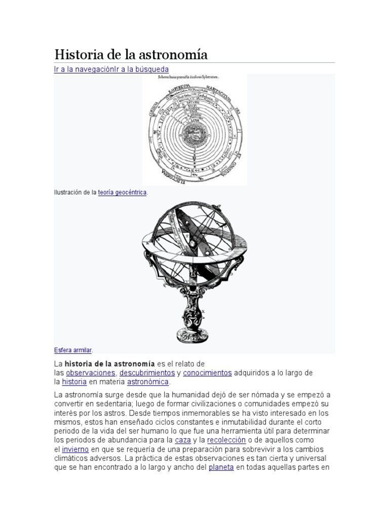 Historia de La Astronomía | PDF | Astronomía | Science