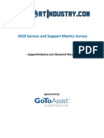 2010 Service and Support Metrics Survey: Sponsored by