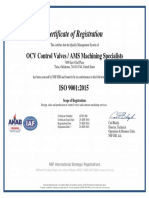 Certificate of Registration: OCV Control Valves / AMS Machining Specialists