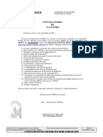 Convocatoria de Claustro Día 15 de Septiembre de 2020