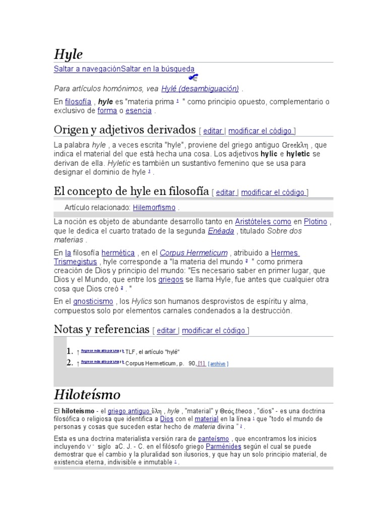 Filosofía de Hyle y Hiloteísmo | PDF | Hermetismo | Dios