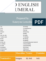 Old English Numeral: Prepared By: Kateryna Lemeshuk