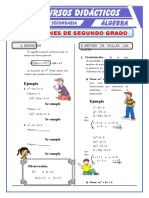 Ecuaciones de Segundo Grado para Tercero de Secundaria