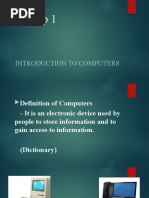 Group 1: Introduction To Computers