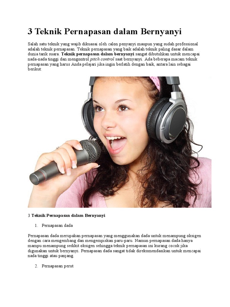 DASARDASAR SENI MUSIK 3 Teknik Pernapasan Dalam Bernyanyi PDF