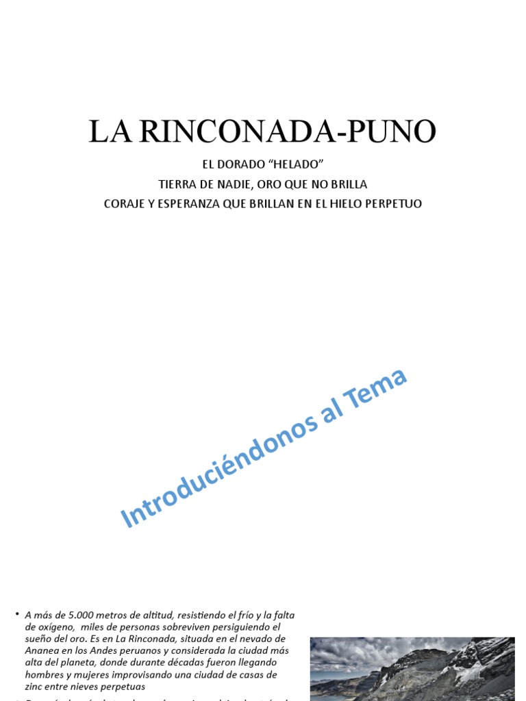 La Rinconada-Puno | PDF | Nieve | Minería