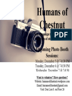 Humans of Chestnut: Upcoming Photo Booth Sessions