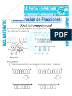 Comparación de Fracciones Ejercicios para Cuarto de Primaria