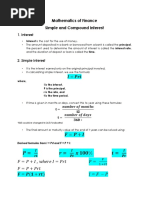 Mathematics of Finance Handout