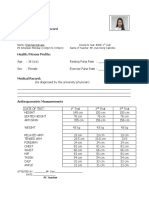 My Personal Fitness Record Personal Profile