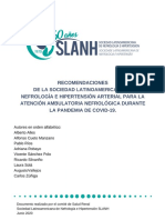 Recomendaciones de La Sociedad Latinoamericana de Nefrología e Hipertensión Arterial para La Atención Ambulatoria Nefrológica Durante La Pandemia de Covid-19 PDF