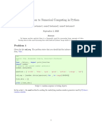 Introduction To Numerical Computing in Python: Problem 1