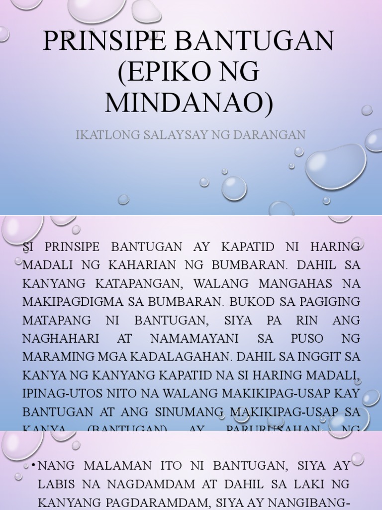 Prinsipe Bantugan (Epiko NG Mindanao) | PDF