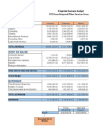 Revenue: Projected Business Budget XYZ Consulting and Other Services Company