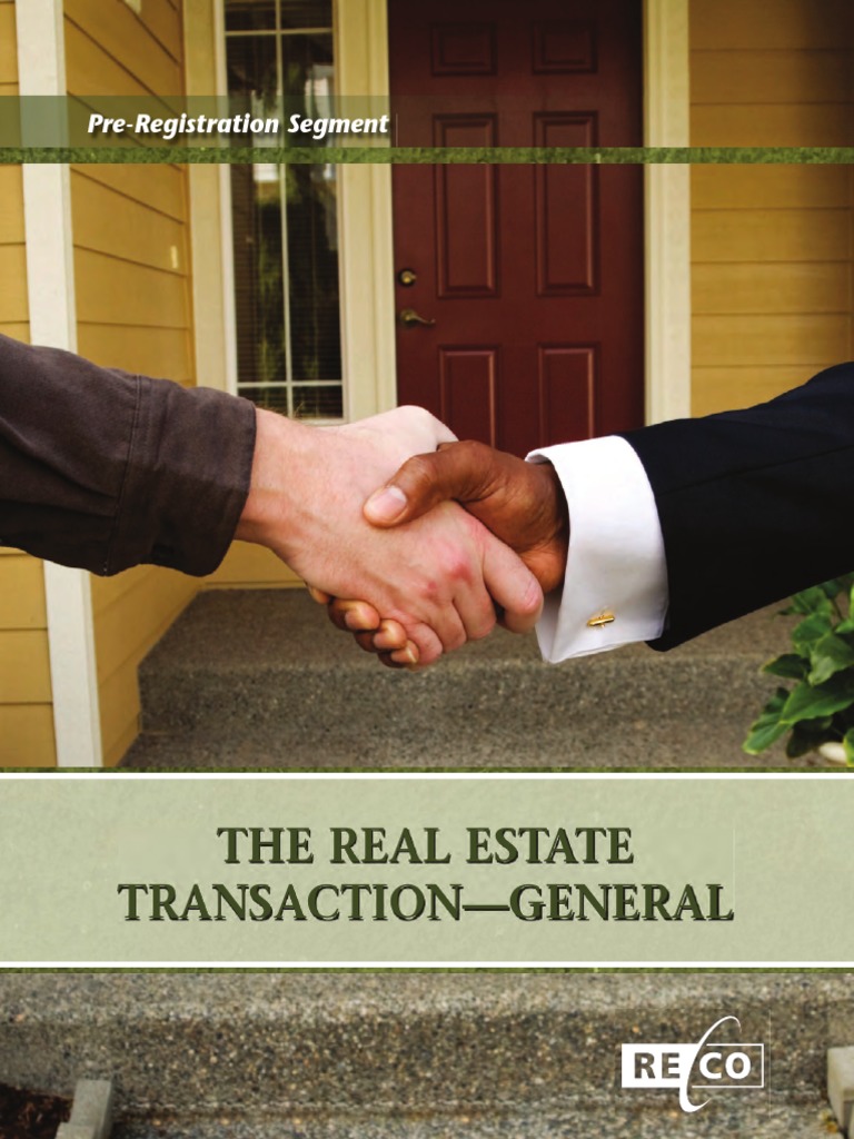 The Real Estate Transaction General PDF Real Estate Broker