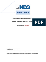 Palo Alto Networks Edu-210 Lab 3: Security and NAT Policies