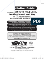 Installation Guide: Universal RJ45 Plug Lock, Locking Insert and Key