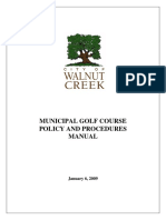 Municipal Golf Course Policy and Procedures Manual: January 6, 2009