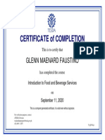 Certificate of Completion: Glenn Maenard Faustino
