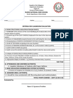 Classroom Evaluation Form