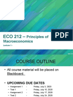 ECO 212 Macroeconomics Course Outline and Expectations