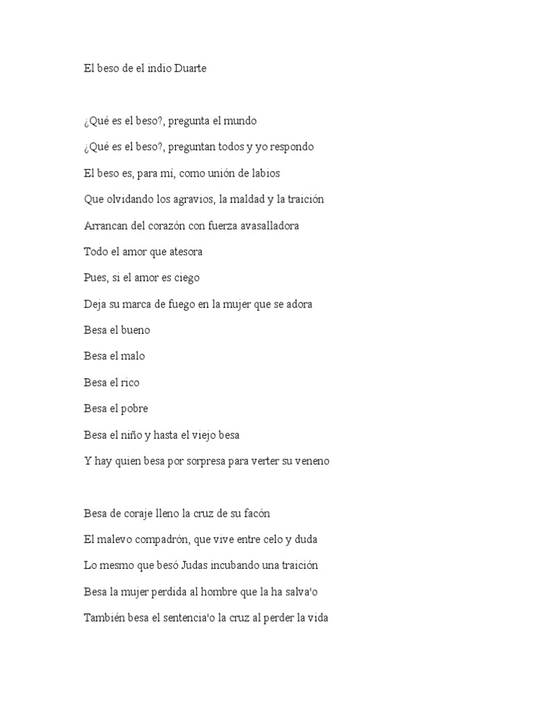 El Beso de El Indio Duarte PDF