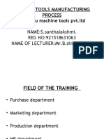 Machine Tools Manufacturing Process