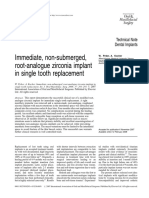 Immediate, Non-Submerged, Root-Analogue Zirconia Implant in Single Tooth Replacement