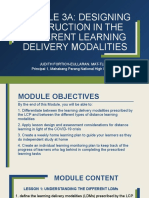 Module 3A: Designing Instruction in The Different Learning Delivery Modalities