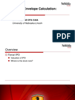 Back of The Envelope Calculation: Ferrari Ipo: Jiri Tresl, PHD Cfa Caia