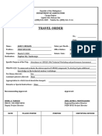 PRDP Travel Orders Monitoring