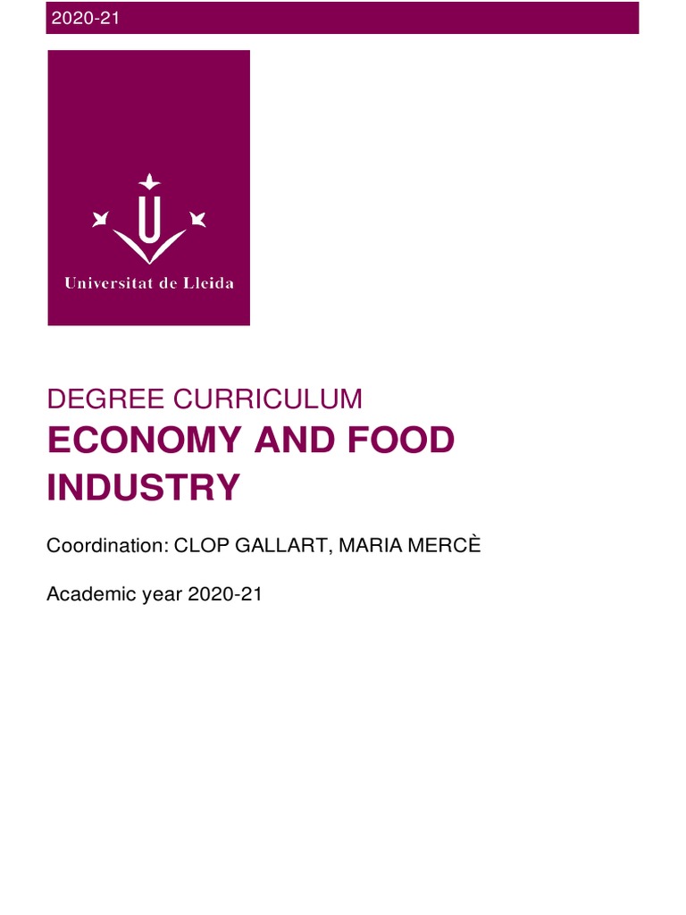 Economy and Food Industry PDF Production Function Demand