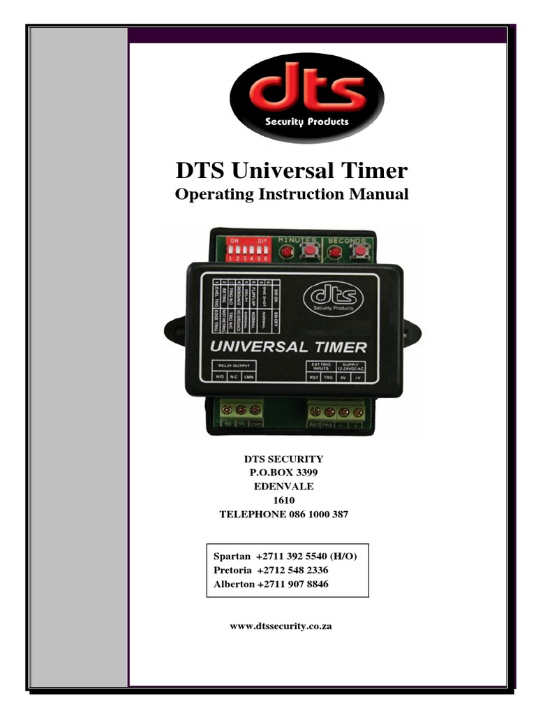 DTS Universal Timer Setup Guide | PDF | Digital Camera Modes | Business