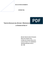 Gastos Sociales y Reproduccion Cotidiana en Salta