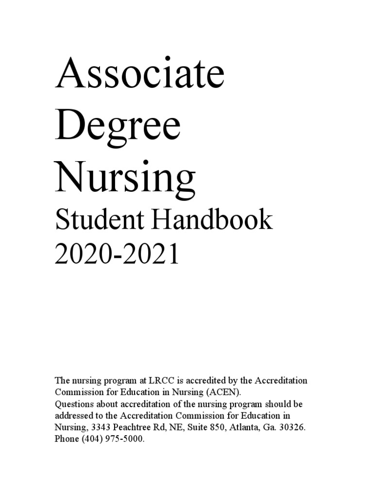 Nursing Student Handbook 2020-2021 | PDF | Nursing | National Council ...